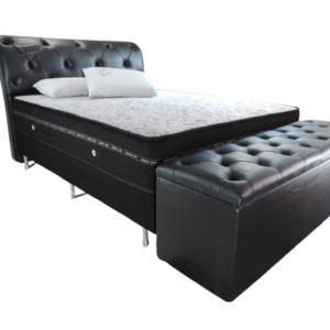 Kit Cama Box Premium com Cabeceira Estofada e Baú com Infravermelho